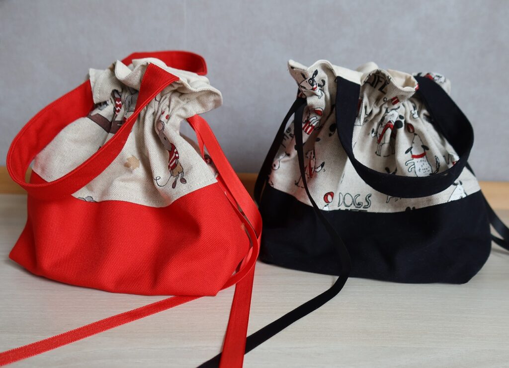 Sac pochon rouge et noir